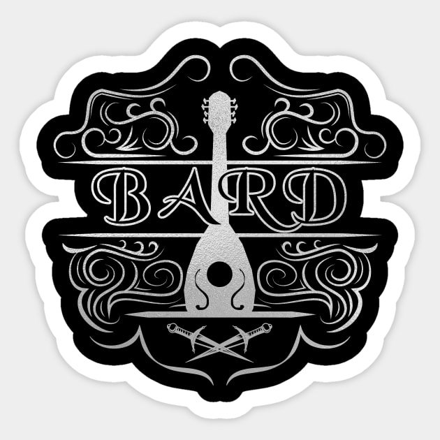 The Bard (Silver) Sticker by Riverlynn_Tavern